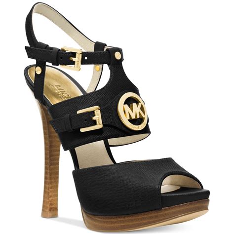 michael kors sandals leather black crossover|michael kors black suede sandals.